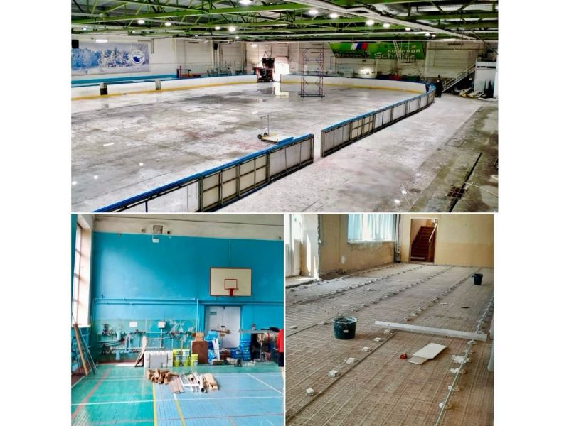 В городских спортивных школах начались ремонтные работы.